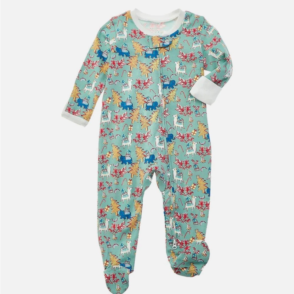 Roller Rabbit Prancing Deer Zipper Footie Pajama 6-9 Months NWT $55
